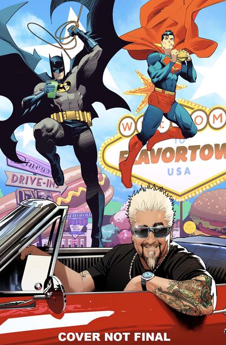 BATMAN SUPERMAN WORLDS FINEST #37 CVR D DAN MORA GUY FIERI CAMEO CARD STOCK VAR (3/19/2025)