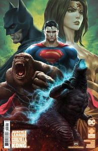 JUSTICE LEAGUE VS GODZILLA VS KONG #7 (OF 7) CVR E INC 1:50 KENDRICK KUNKKA LIM CARD STOCK VAR