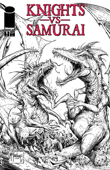 KNIGHTS VS SAMURAI #1 CVR C TODD MCFARLANE B&W VAR