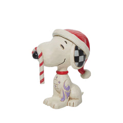 Snoopy Glitter Candy Cane Mini Statue - Enesco