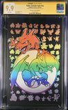 FAME: SATOSHI TAJIRI "THE AMAZING POCKET MONSTERS" METAL RAINBOW CHARIZARD CGC SIG SERIES 9.9