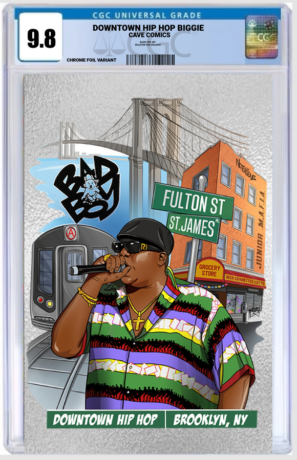DOWNTOWN HIP HOP BIGGIE CHROME EXCLUSIVE FOIL KARYCH COMIC ART BOOK CGC 9.8