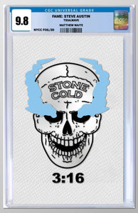 NYCC 2024 EXCLUSIVE FAME: STONE COLD STEVE AUSTIN SMOKING SKULL SNAKE SKIN EMBOSSED FOIL CGC 9.8 MATTHEW WAITE /400