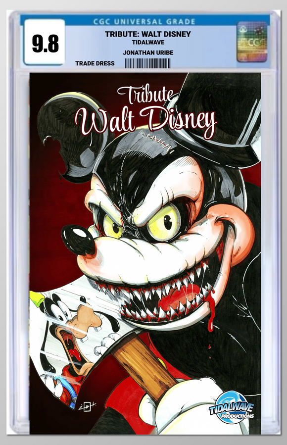 MEGACON EXCLUSIVE TRIBUTE WALT DISNEY TERRIFYING MICKEY TRADE DRESS URIBE CGC 9.8