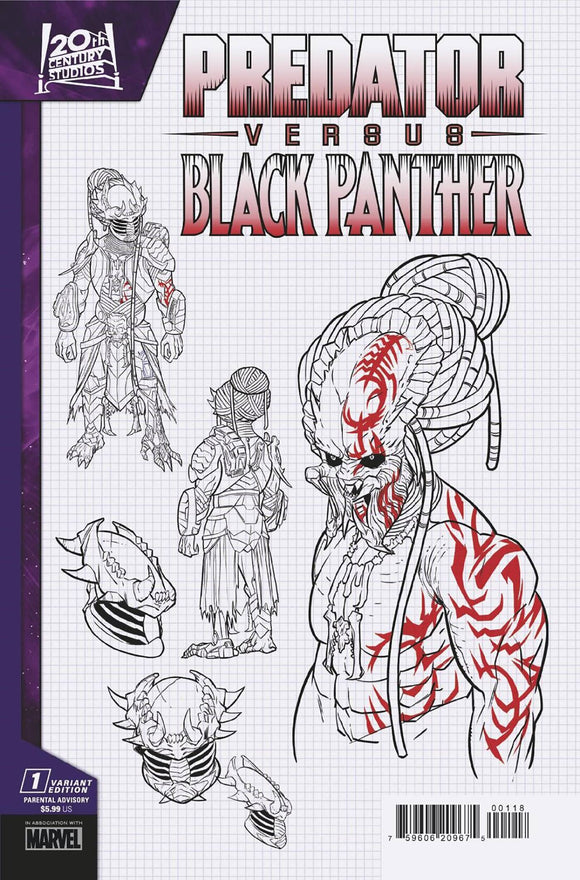 PREDATOR VS BLACK PANTHER #1 (OF 4) 10 COPY INCV DESIGN VAR