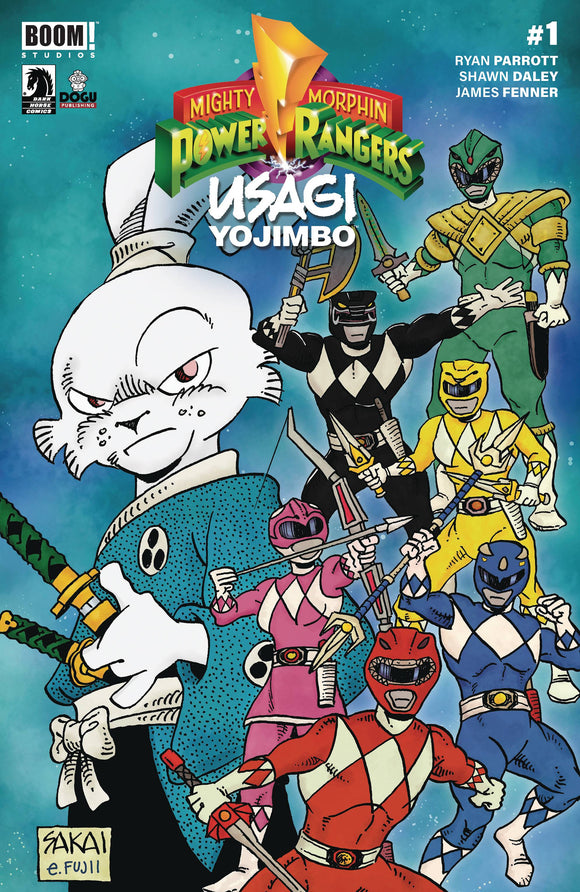 MIGHTY MORPHIN POWER RANGERS USAGI YOJIMBO #1 CVR B SAKAI