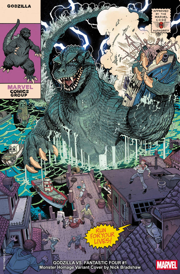 GODZILLA VS FANTASTIC FOUR #1 BRADSHAW MONSTER HOMAGE VAR (3/19/2025)