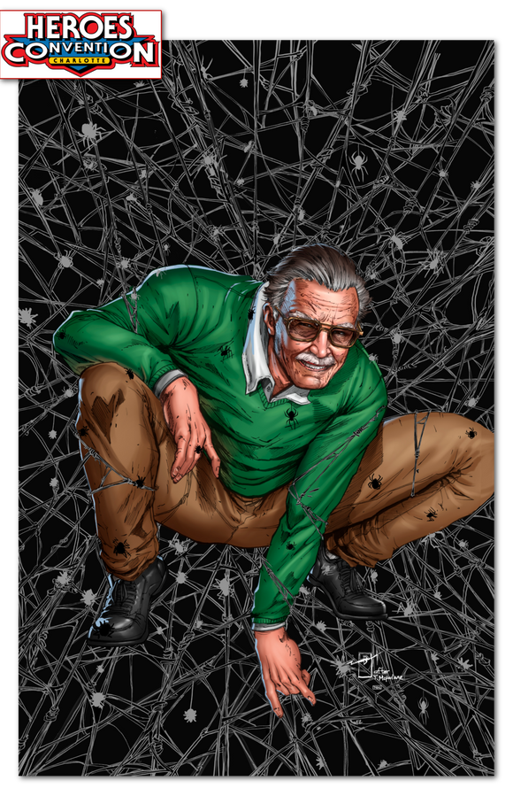 **FRIDAY 7PM EST** HEROES CON TRIBUTE STAN LEE VIRGIN SILVER VARNISH COMIC BOOK EXCLUSIVE JONATHAN URIBE /100