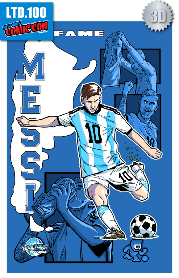 **10/12/24 @ 7PM EST** NYCC 2024 EXCLUSIVE FAME: MESSI ARGENTINA 3D EMBOSSED TRADE DRESS MATTHEW WAITE /100