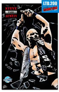 NYCC 2024 EXCLUSIVE FAME: STONE COLD STEVE AUSTIN TRADE DRESS MIDDLE FINGER SPRAY PAINT FUR /200