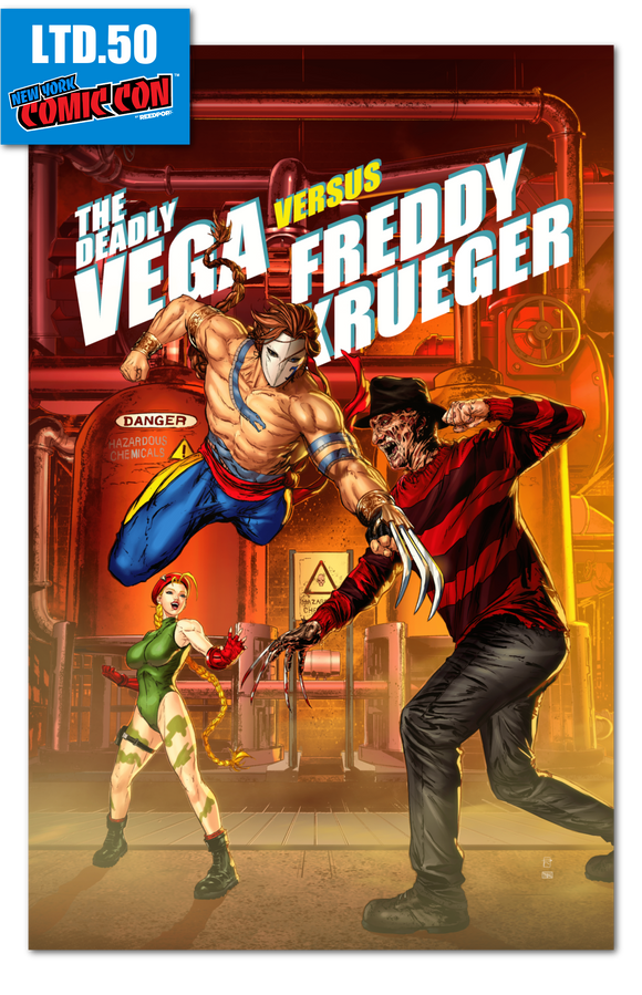 NYCC 2024 EXCLUSIVE DEADLY VEGA VS FREDDY KRUEGER RAYMOND GAY TRADE DRESS ART BOOK /50