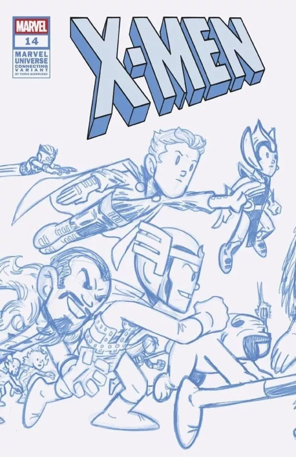 X-MEN #15 50 COPY INCV CONNECT BLUE LINE SKETCH VAR O