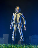 Beetlejuice (1988) - 7" Scale Action Figure – Black and White Striped Suit Beetlejuice in Blister Packaging (OCTOBER 2024)