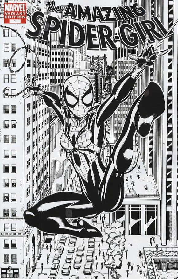 AMAZING SPIDER-GIRL #1 CVR C FRENZ B&W VARIANT