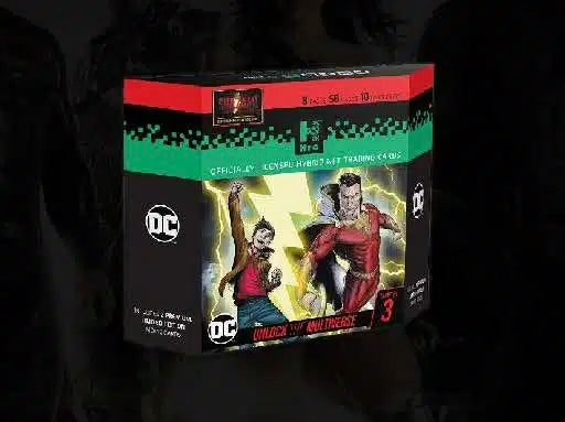 HRO DC UNLOCK THE MULTIVERSE HYBRID NFT TRADING CARDS SHAZAM CHAPTER 3 (8 PACK BOX) (4/10/23)